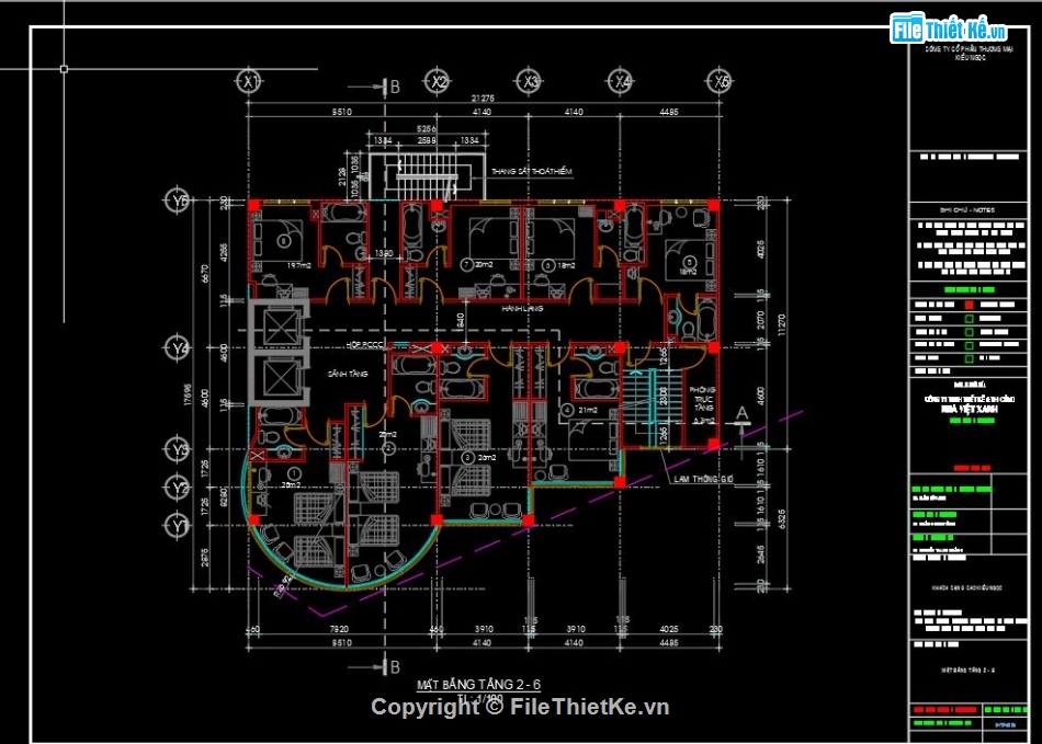 bản vẽ khách sạn,file cad khách sạn,kiến trúc khách sạn,bản vẽ khách sạn 3 tầng